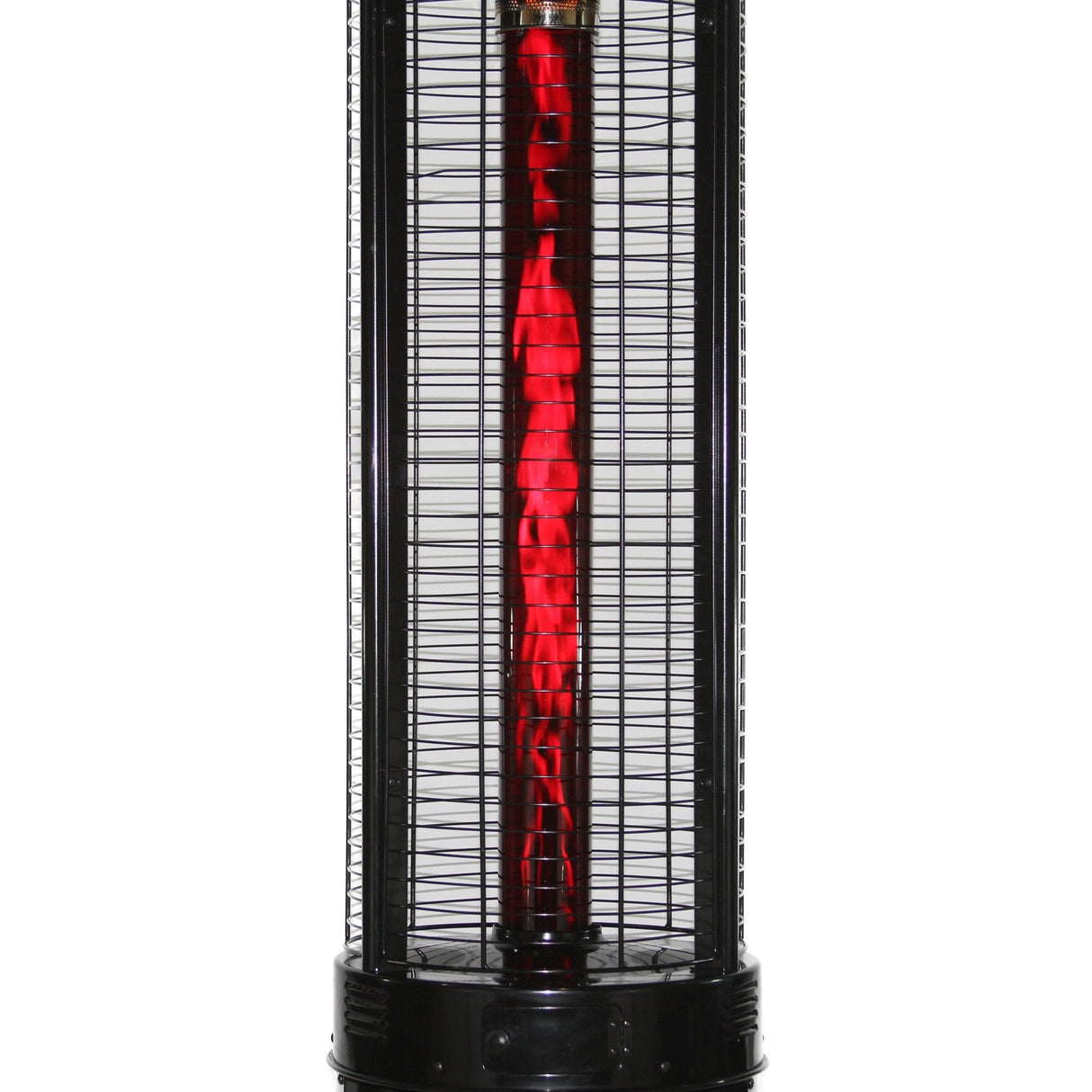 RADtec 80" Ellipse Flame Propane Patio Heater - Black with Ruby Glass (41,000 BTU) - Grand Alfresco