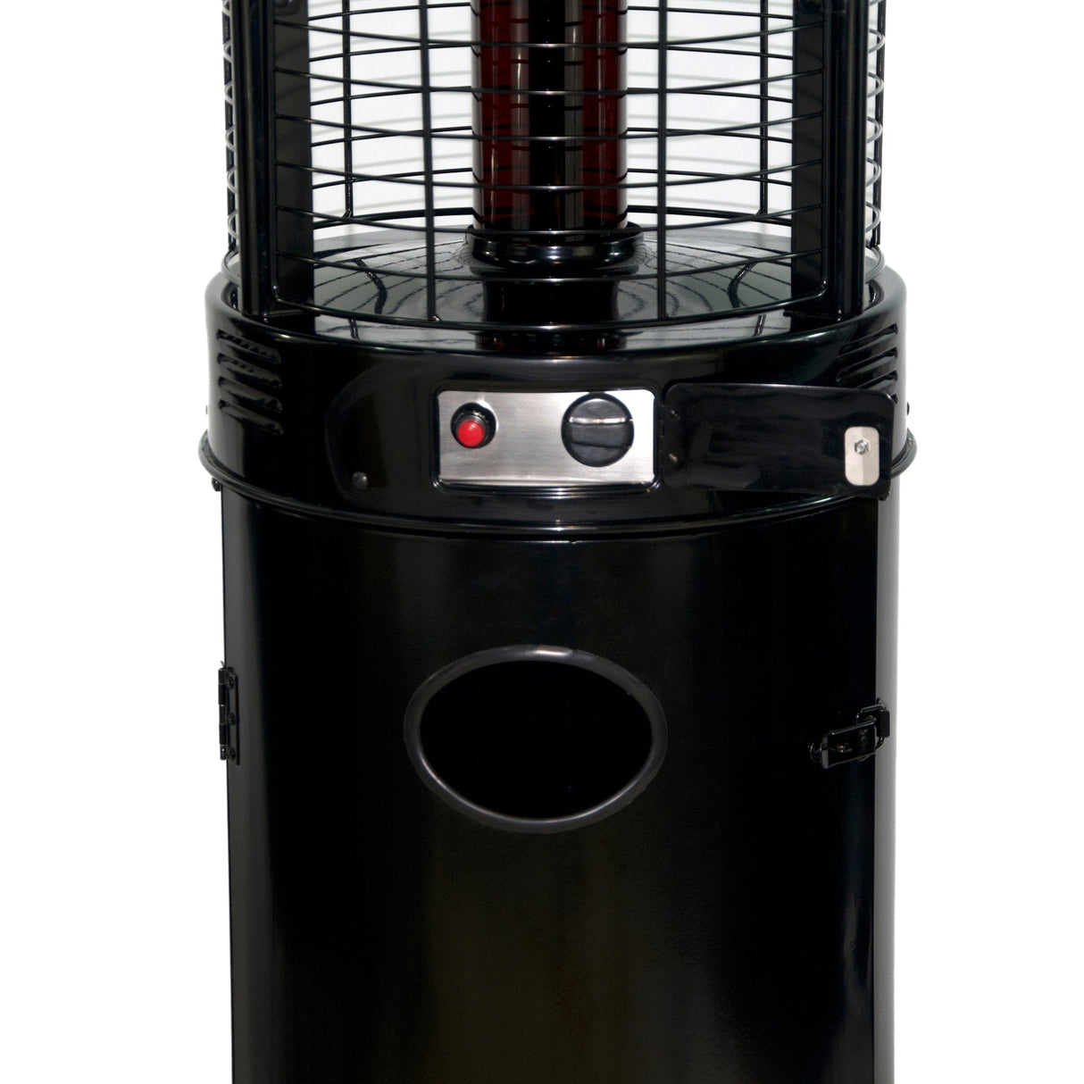 RADtec 80" Ellipse Flame Propane Patio Heater - Black with Ruby Glass (41,000 BTU) - Grand Alfresco