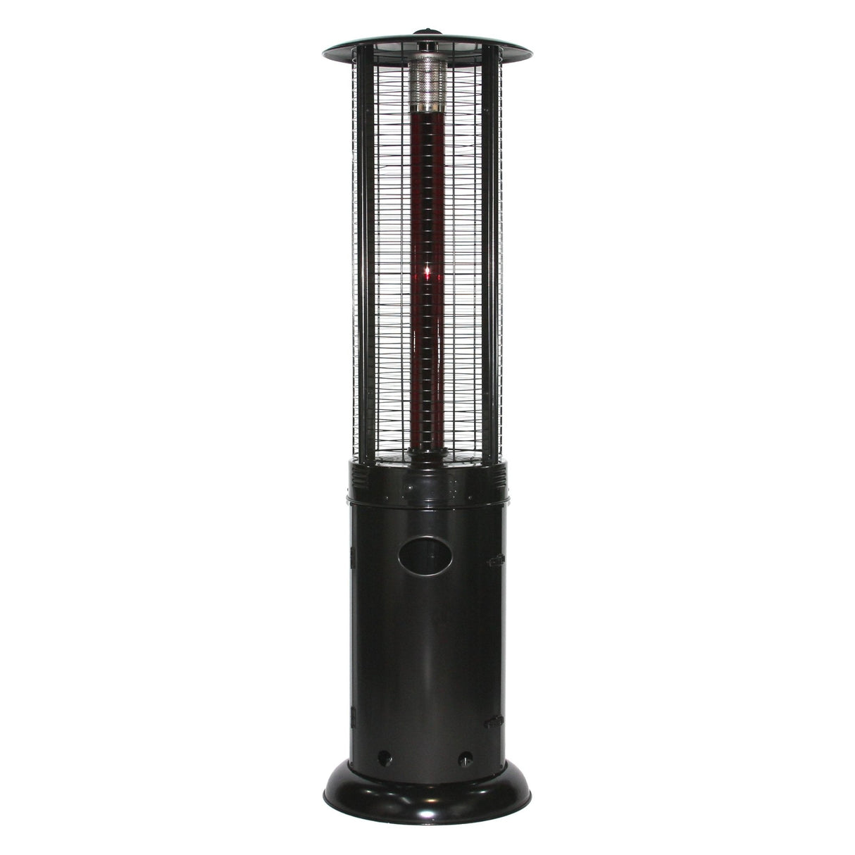 RADtec 80" Ellipse Flame Propane Patio Heater - Black with Ruby Glass (41,000 BTU) - Grand Alfresco