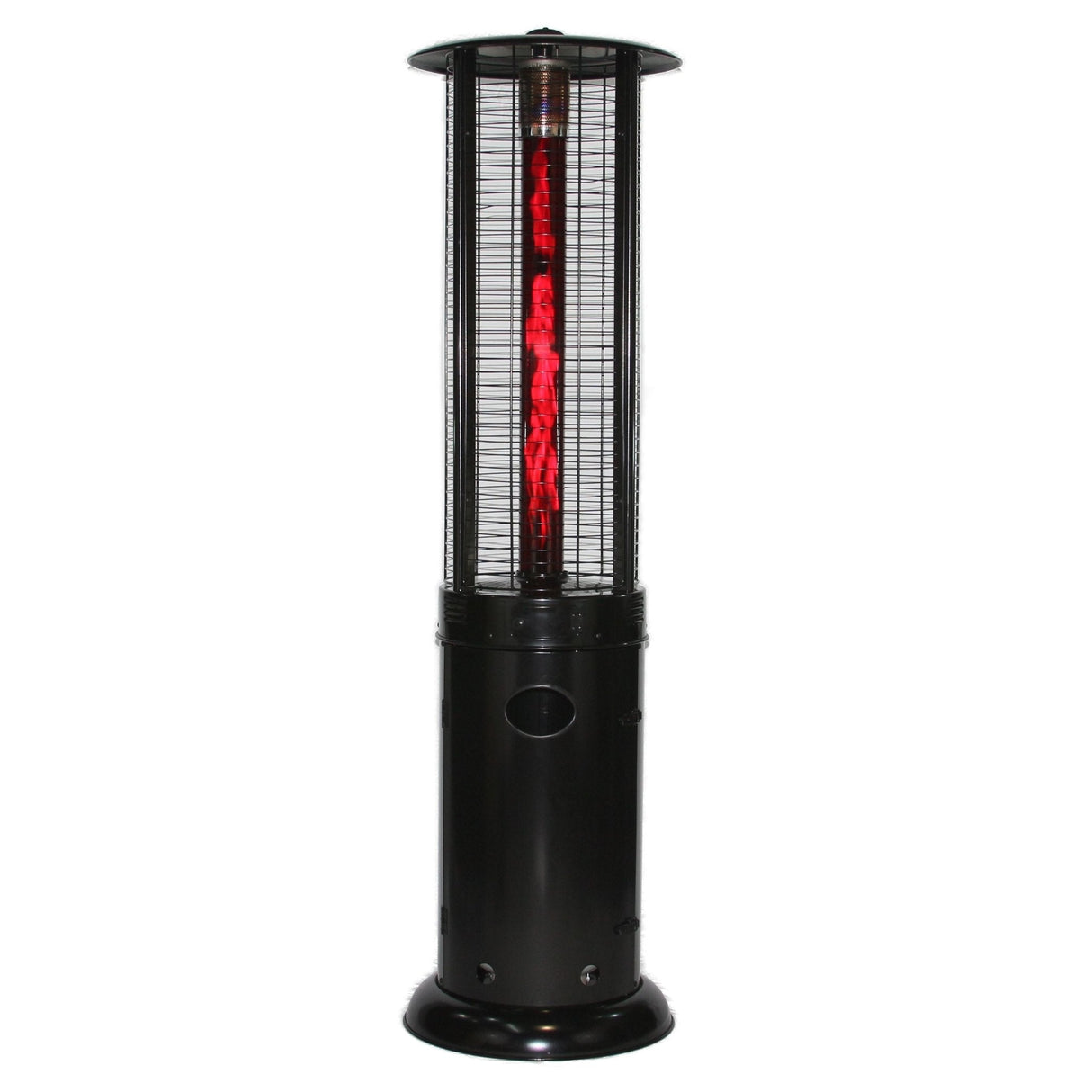 RADtec 80" Ellipse Flame Propane Patio Heater - Black with Ruby Glass (41,000 BTU) - Grand Alfresco