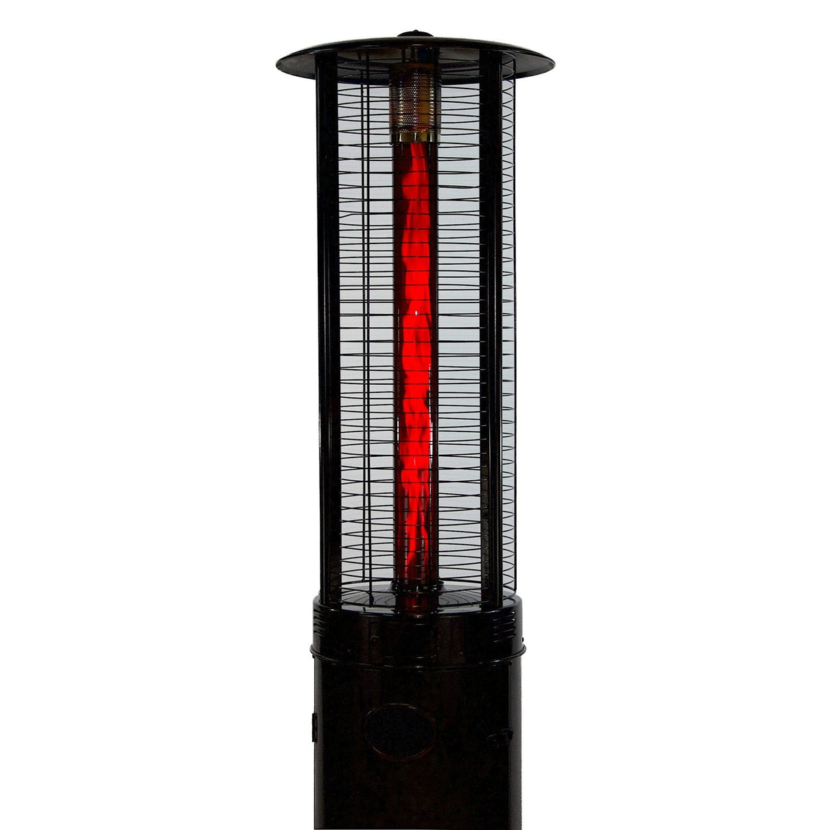 RADtec 80" Ellipse Flame Propane Patio Heater - Black with Ruby Glass (41,000 BTU) - Grand Alfresco