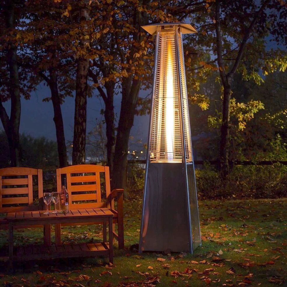 RADtec 89" Tower Flame Propane Patio Heater - Black & Grey Wicker (41,000 BTU) - Grand Alfresco