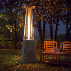 RADtec 89" Tower Flame Propane Patio Heater - Dark Brown Wicker (41,000 BTU) - Grand Alfresco