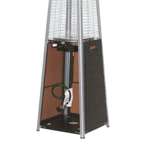 RADtec 89" Tower Flame Propane Patio Heater - Dark Brown Wicker (41,000 BTU) - Grand Alfresco