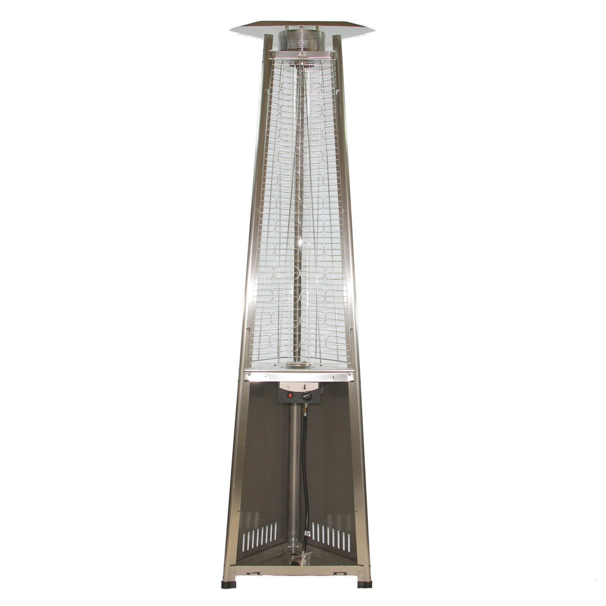 RADtec 93" Pyramid Flame Natural Gas Patio Heater - Stainless Steel Finish (41,000 BTU) - Grand Alfresco