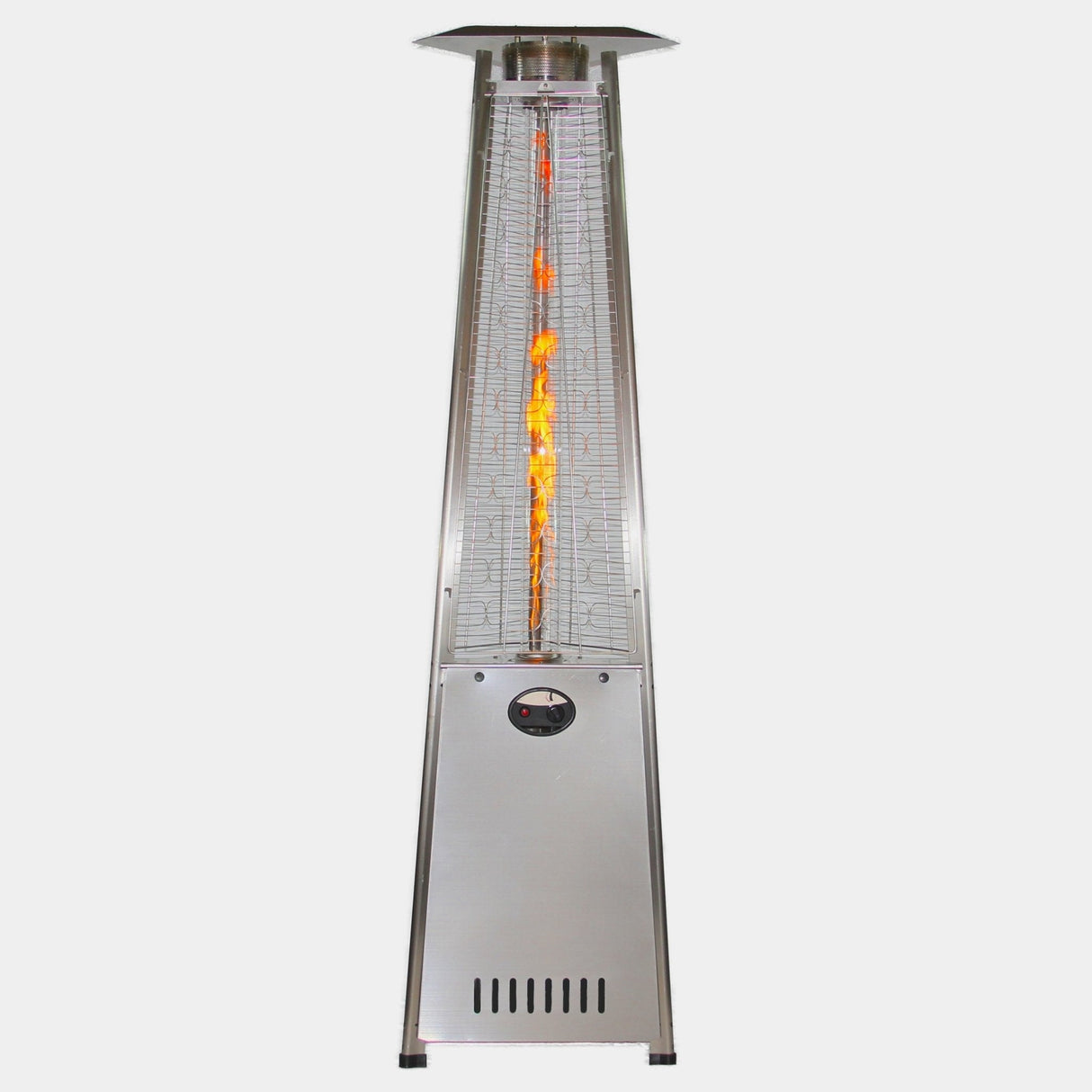 RADtec 93" Pyramid Flame Natural Gas Patio Heater - Stainless Steel Finish (41,000 BTU) - Grand Alfresco