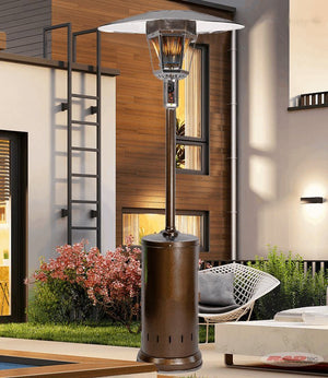 RADtec 96" Real Flame Natural Gas Patio Heater - Antique Bronze Finish (40,000 BTU) - Grand Alfresco