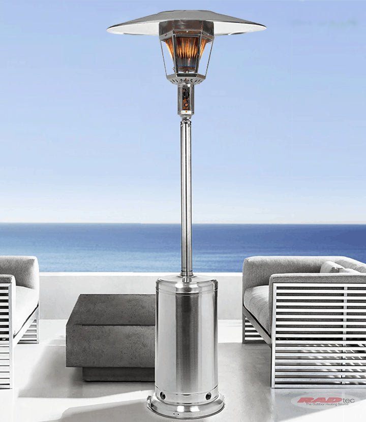 RADtec 96" Real Flame Propane Patio Heater - Stainless Steel Finish (40,000 BTU) - Grand Alfresco