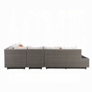 Salena Patio Sectional Sofa W/4 Pillows & Coffee Table - Grand Alfresco