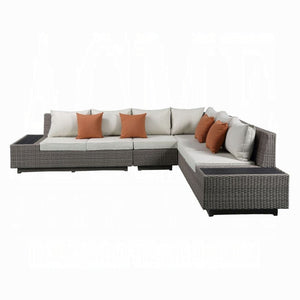 Salena Patio Sectional Sofa W/4 Pillows & Coffee Table - Grand Alfresco