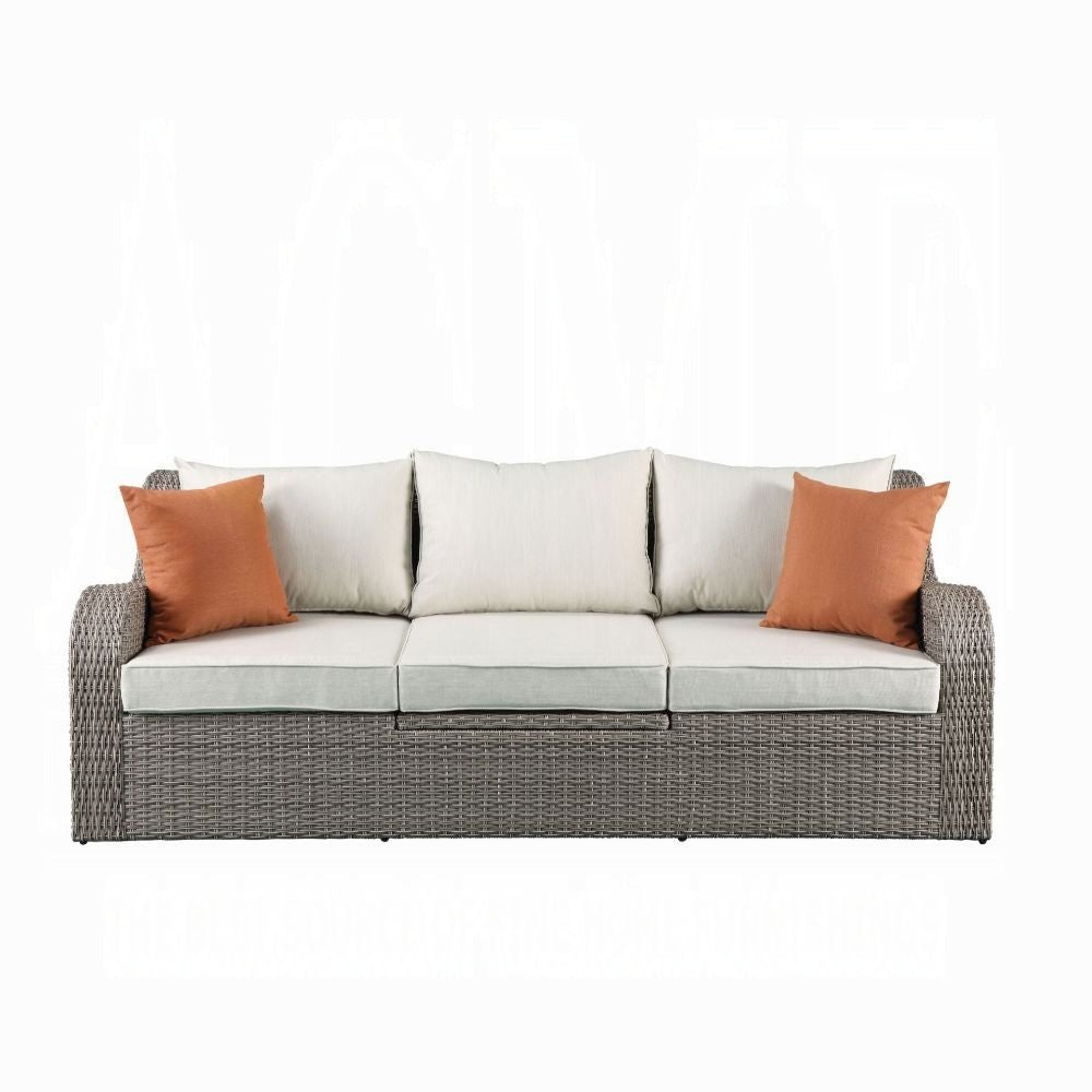 Salena Patio Sofa W/2 Pillows & 2 Ottomans - Grand Alfresco