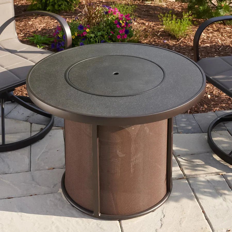 Stonefire Round Gas Fire Pit Table - Grand Alfresco