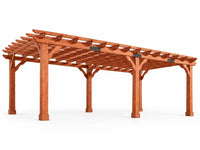 12x24 Ft Cedar Wood Pergola with Trellis Roof — Studio Shot