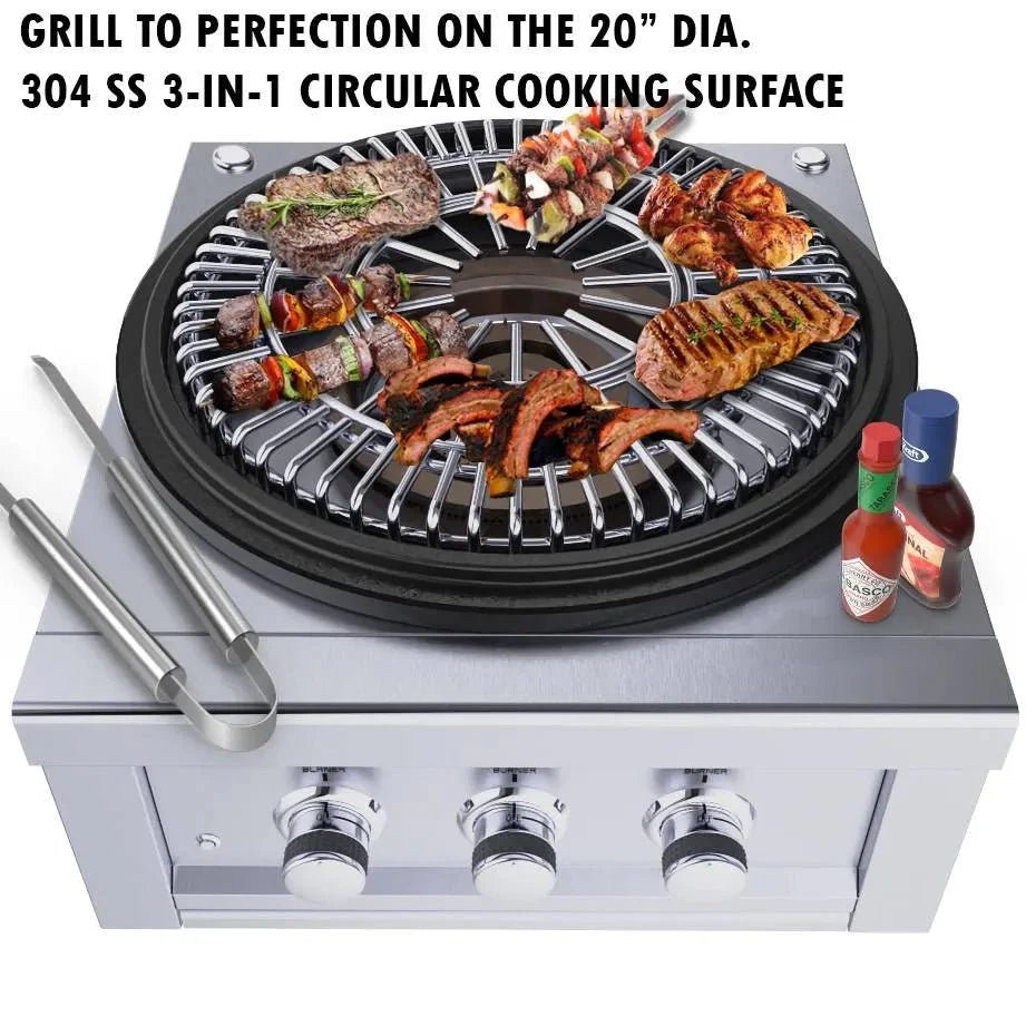 Sunstone 24” Power Cirque “Flat - Top Griller Package” – SUN24PCB - PB - Grand Alfresco