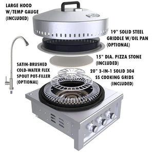 Sunstone 24” Power Cirque “Flat - Top Griller Package” – SUN24PCB - PB - Grand Alfresco