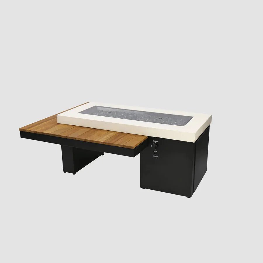 Uptown Black Linear Fire Pit Table - Grand Alfresco