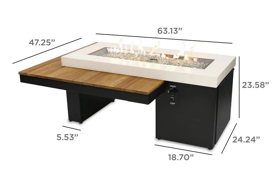 Uptown Black Linear Fire Pit Table - Grand Alfresco