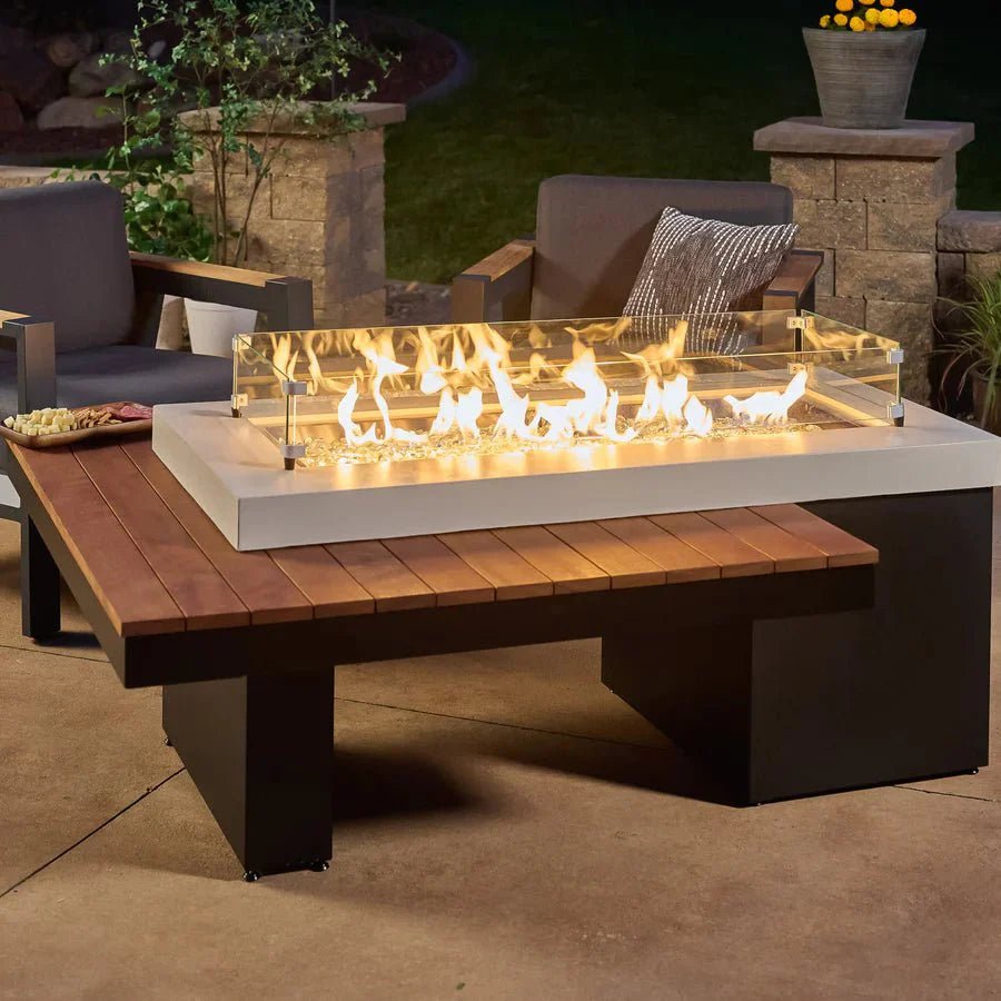 Uptown Black Linear Fire Pit Table - Grand Alfresco