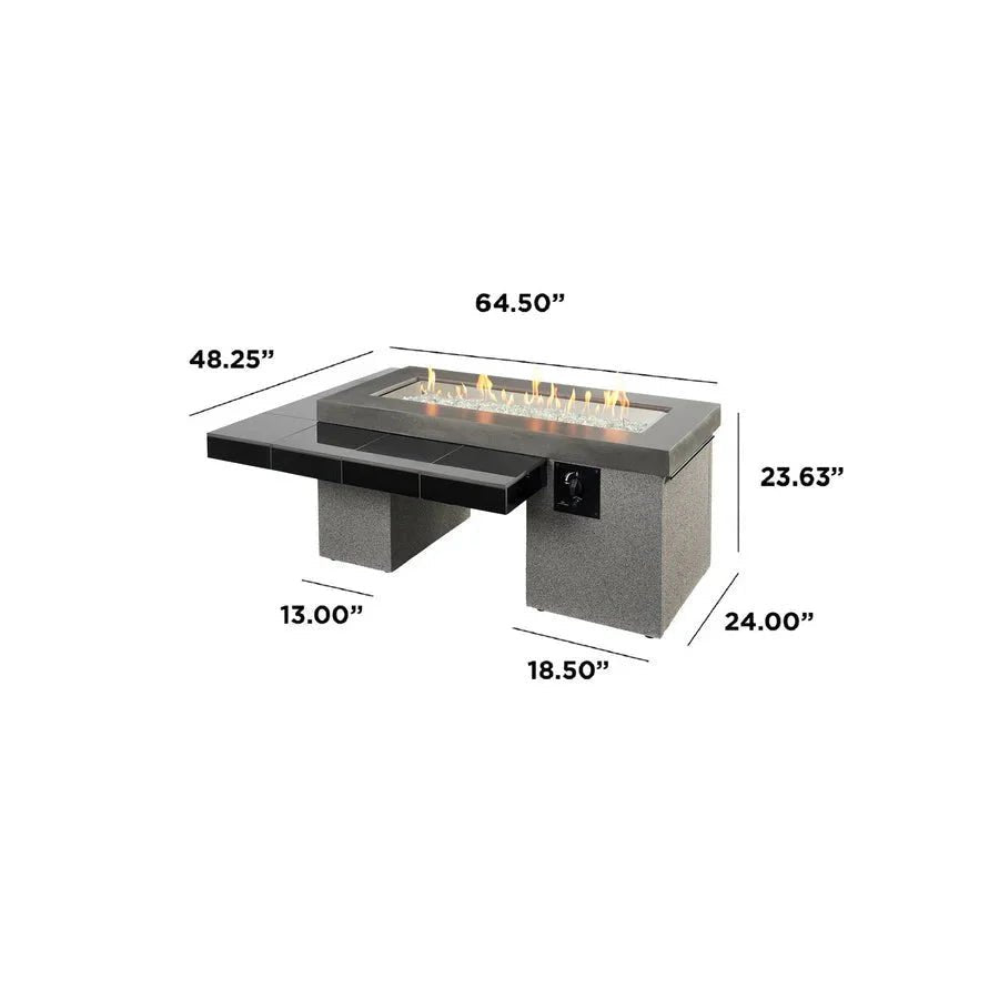 Uptown Black Linear Fire Pit Table - Grand Alfresco