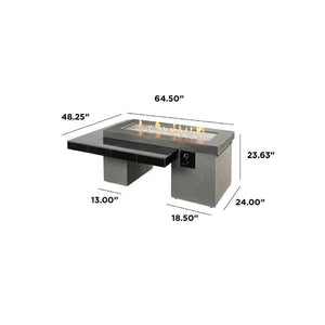 Uptown Black Linear Fire Pit Table - Grand Alfresco