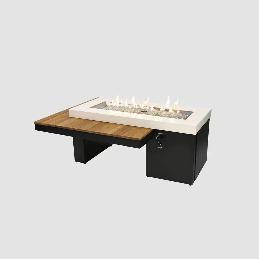 Uptown Black Linear Fire Pit Table - Grand Alfresco