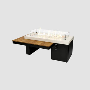 Uptown Black Linear Fire Pit Table - Grand Alfresco