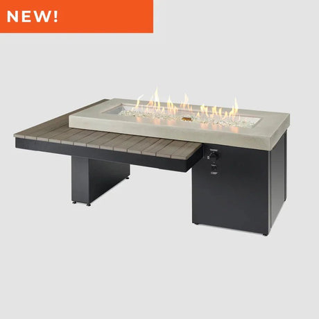 Uptown Coastal Grey Linear Gas Fire Pit Table - Grand Alfresco