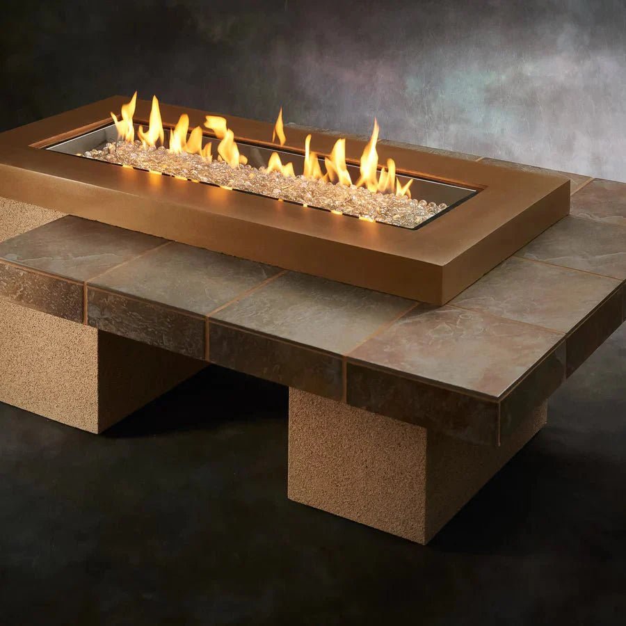 Uptown Coastal Grey Linear Gas Fire Pit Table - Grand Alfresco