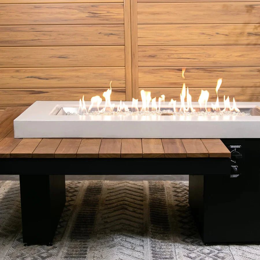 Uptown Coastal Grey Linear Gas Fire Pit Table - Grand Alfresco