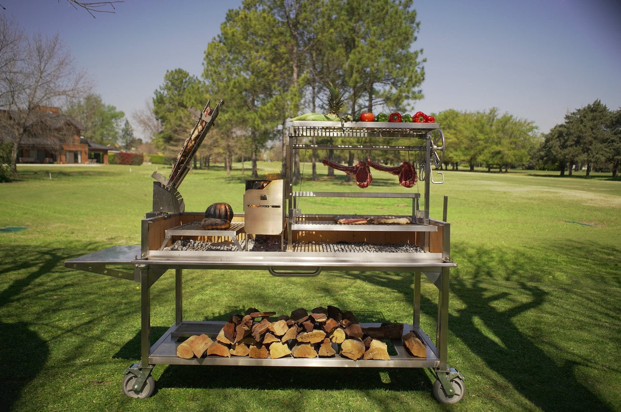 XL Built - in Argentine Santa Maria Wood Fire & Charcoal Gaucho Grill - Grand Alfresco