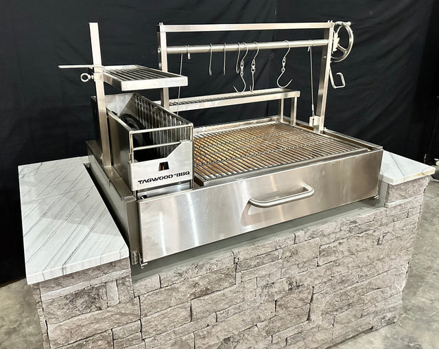 XL Built - in Santa Maria Argentine Wood Fire & Charcoal Gaucho Grill - Grand Alfresco