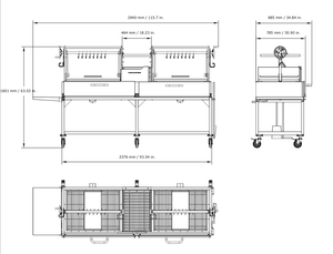 XL Freestanding Argentine Santa Maria Wood Fire & Charcoal Gaucho Grill - Grand Alfresco