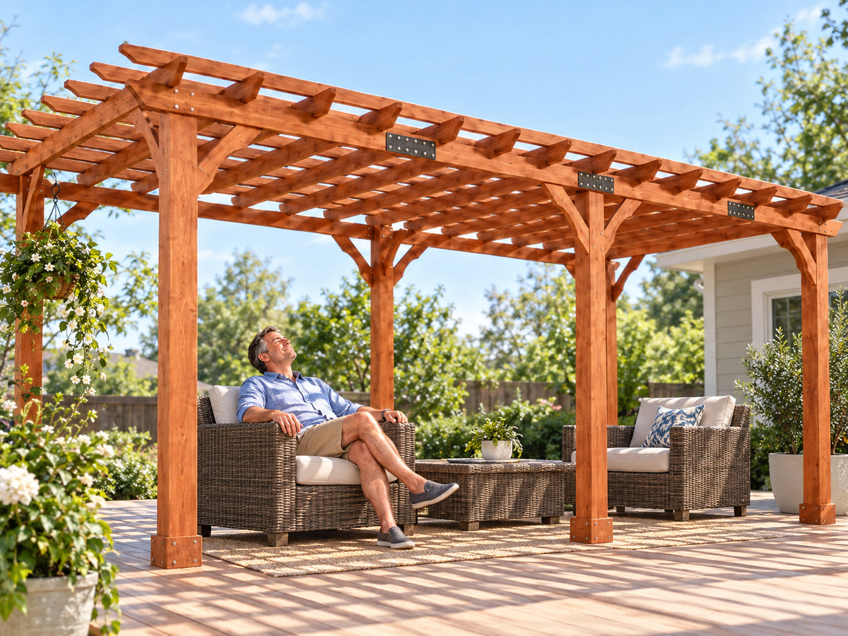 12x24 Ft Cedar Wood Pergola