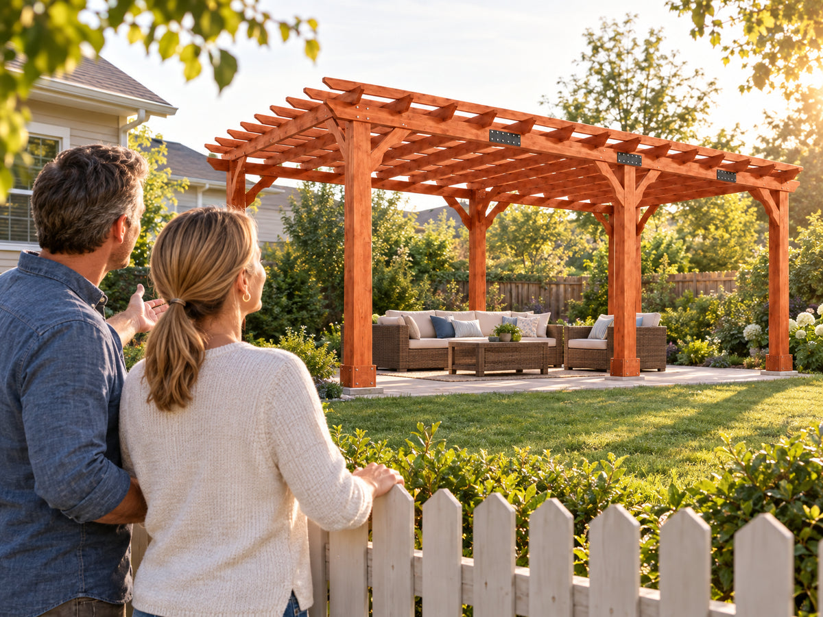 12x24 Ft Cedar Wood Pergola