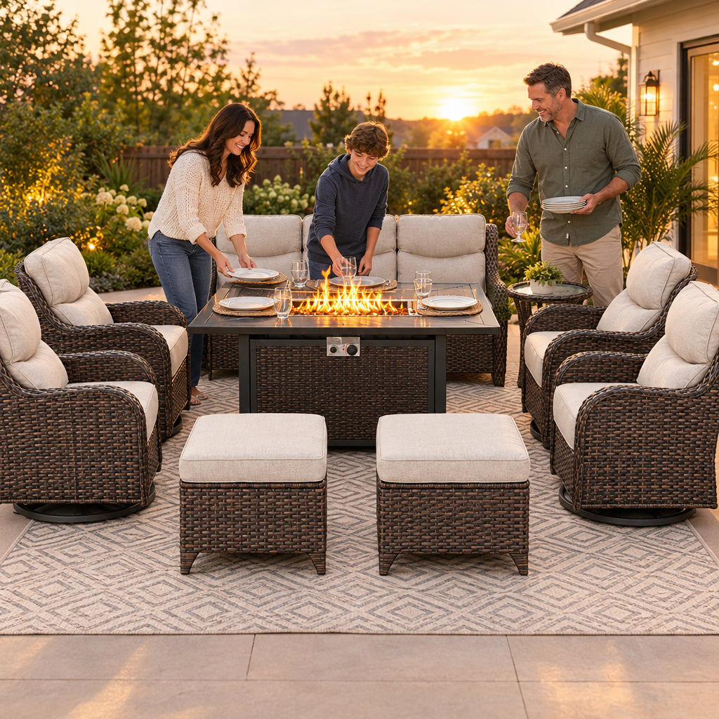 Luxury 9-Piece Outdoor Patio Furniture Set